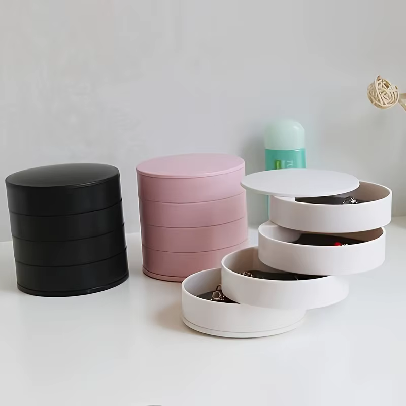 Boîte de rangement rotative multi-couches ITECHJOY avec couvercle pour accessoires de cheveux