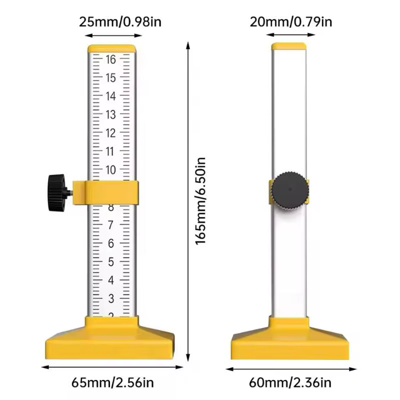 Règle d'ingénieur en alliage d'aluminium de haute précision 0-160mm avec nivellement de carrelage à bulles horizontales réglable