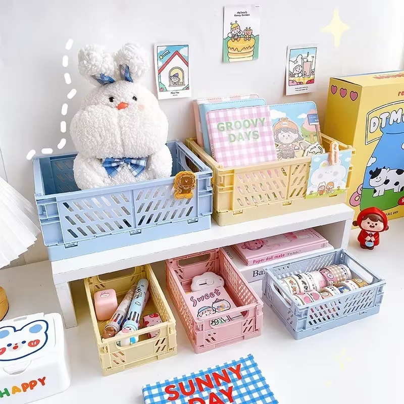Paniers de rangement pliables 6 couleurs