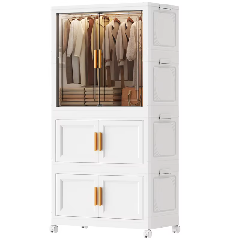 Rangement avec portes transparentes