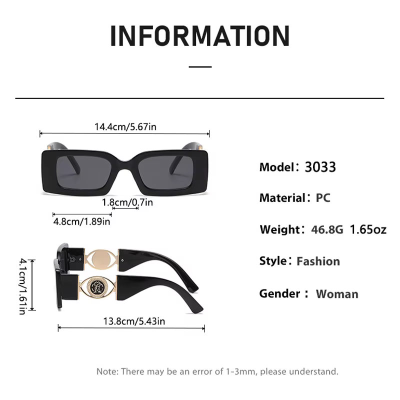 Lunettes de soleil carrées à petite monture pour femmes