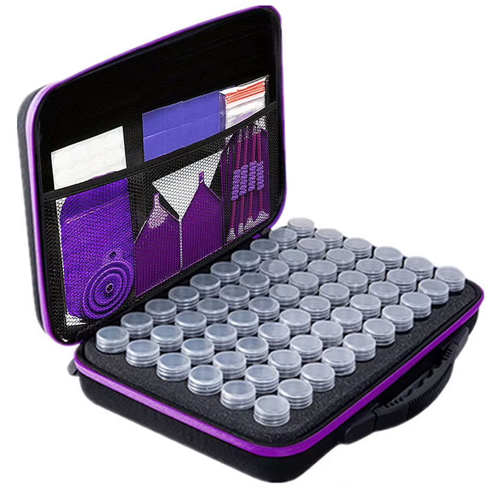 Boîte de rangement pour peinture diamant 30/60/120/240 emplacements, organiseur de toile amélioré avec accessoires, support antichoc pour fournitures d'art perlé