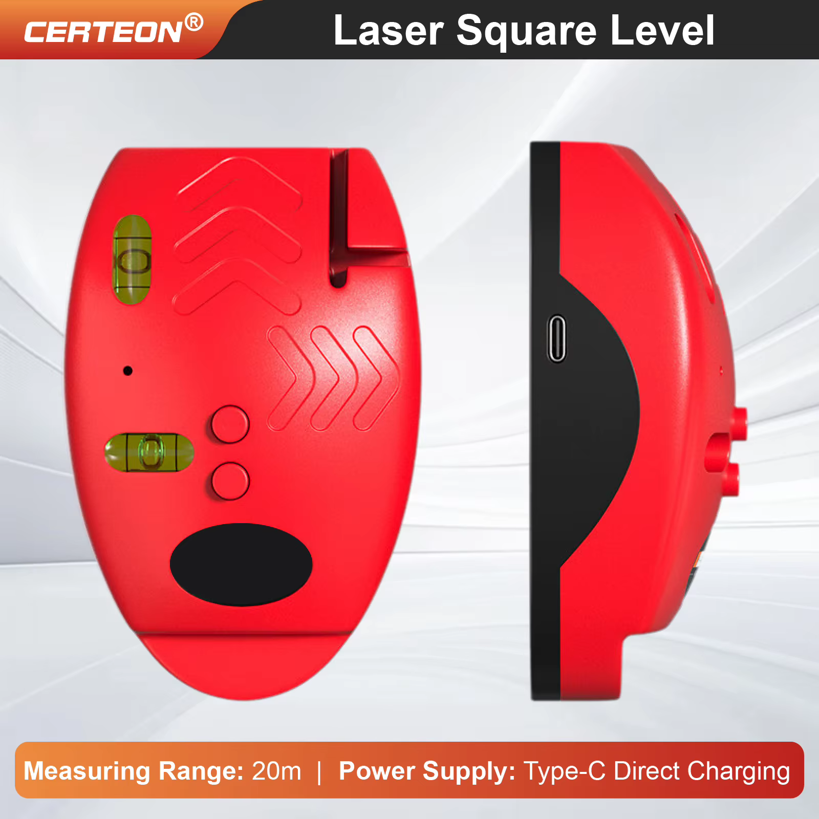Niveau Laser Angle Droit 90° Haute Précision Infrarouge Électronique Mini Format Portable Ligne Fine Lumineuse pour Carrelage Travaux de Construction