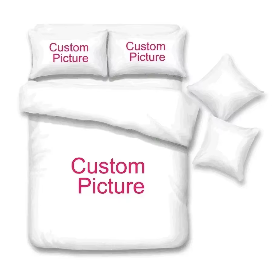 Parure de lit en coton personnalisée, housse de couette personnalisée, créative et intéressante, avec taie d'oreiller 1/2, double, Queen, King Size, livraison directe
