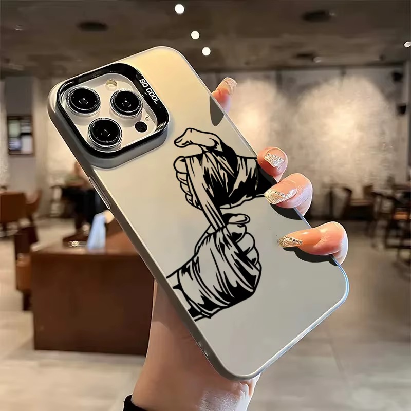Boxe fille personnalisé galvanoplastie argent IMD coque de téléphone pour iPhone 11 12 13 14 15 16 Pro Max 16E 7 8 Plus X XS XR SE2 couverture
