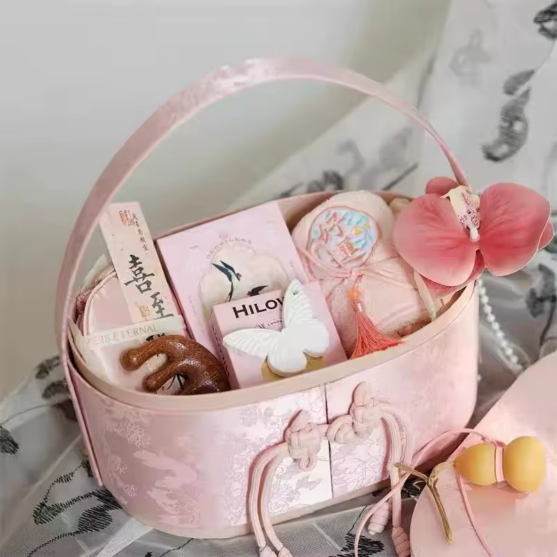 Coffret cadeau exquis, panier de fleurs Portable