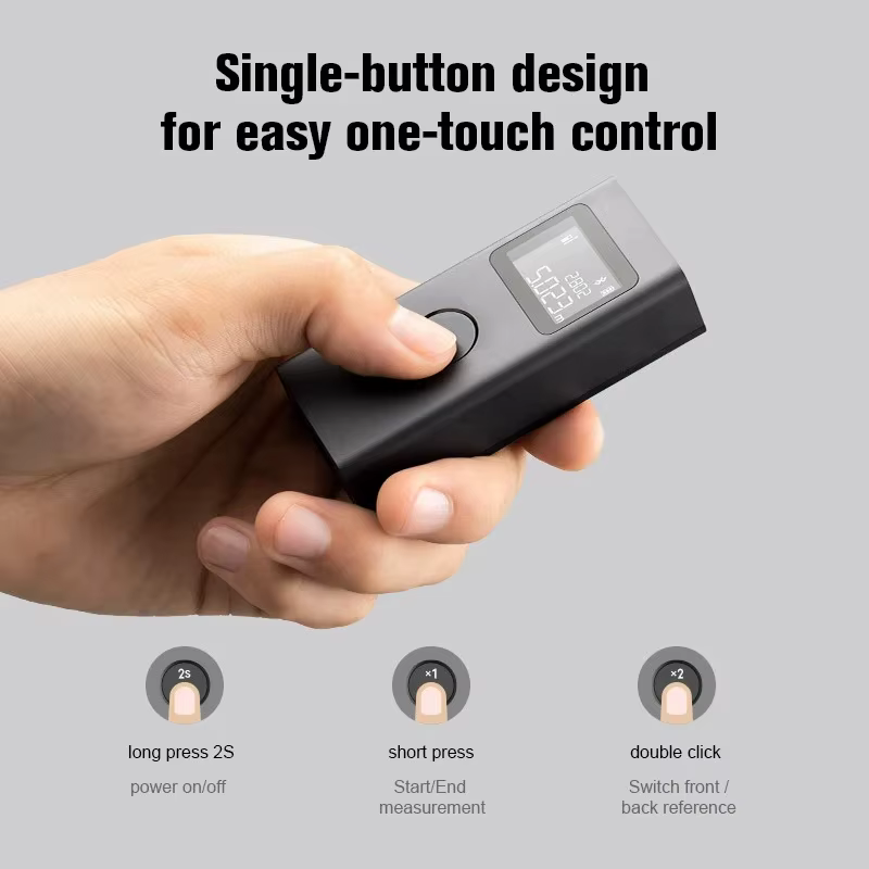 Nouveau télémètre laser intelligent MIJIA, mesureur de distance en temps réel, écran LCD, télémètre laser, ruban à mesurer, fonctionne avec l'application Mi Home