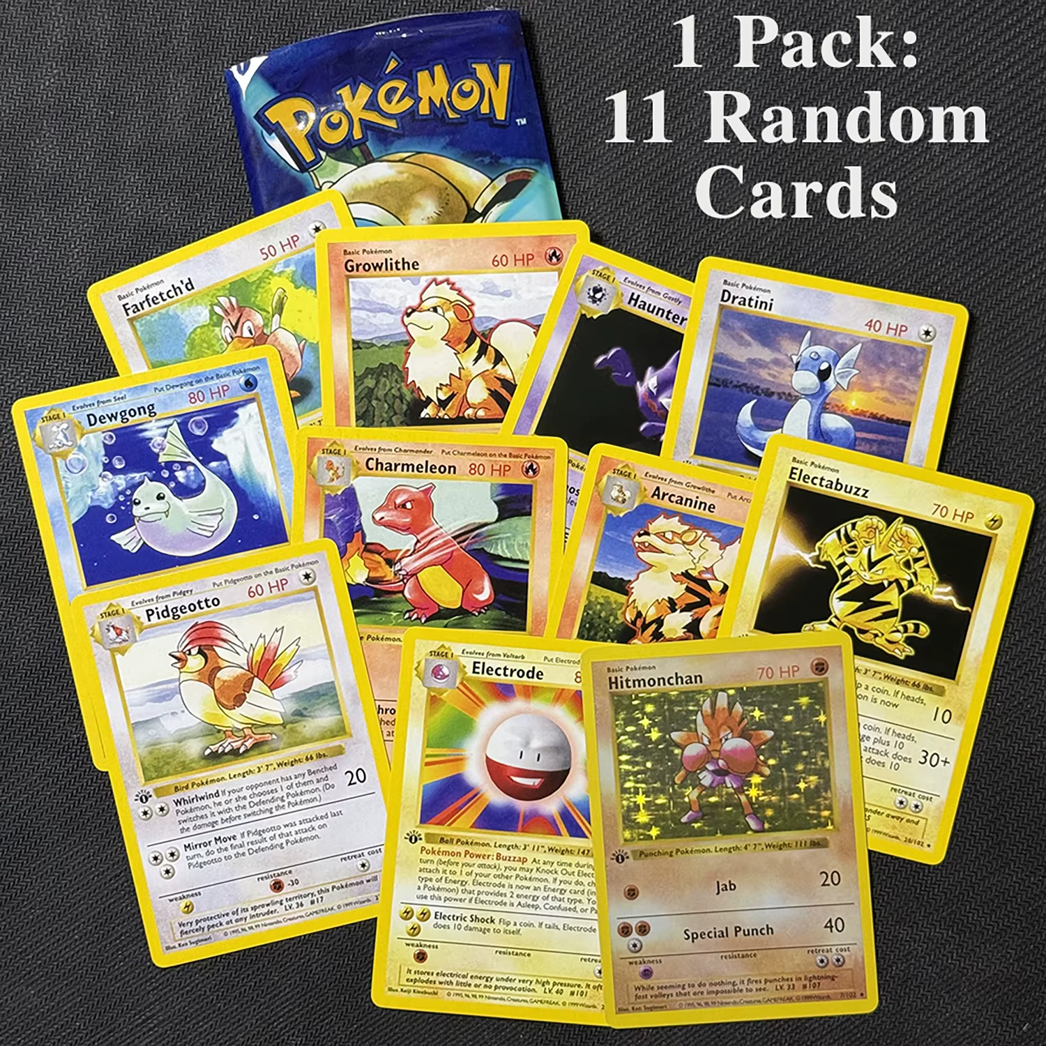 PTCG Booster Pack 11 pièces/sac 1ère édition