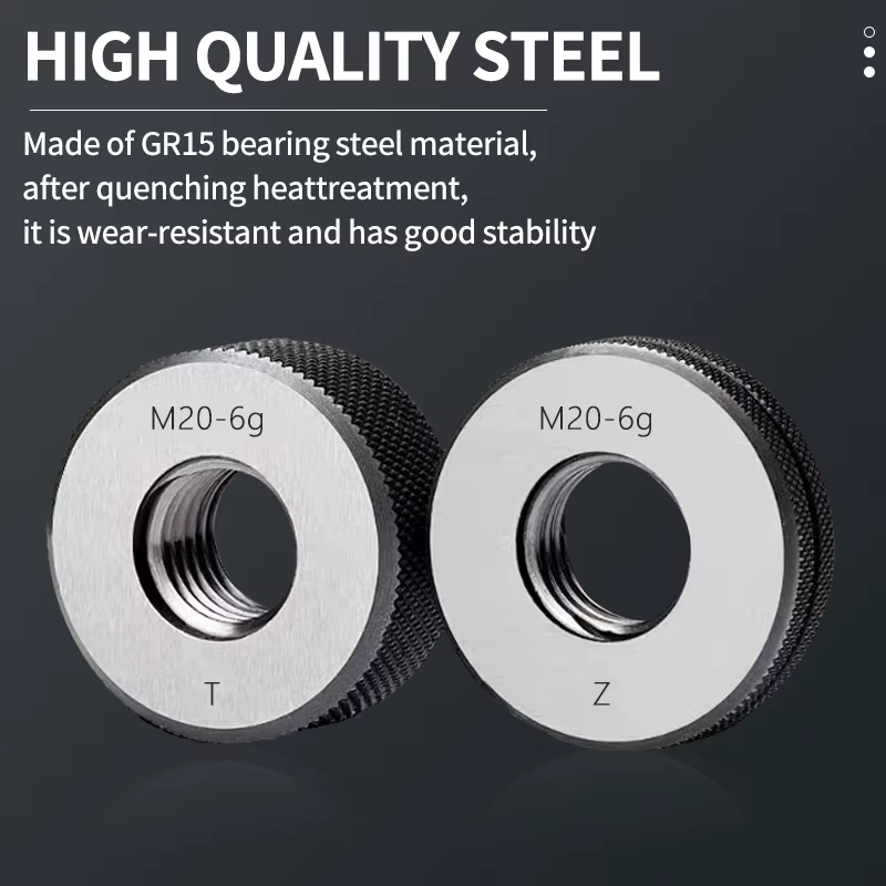 Jeu de 1 calibre de filetage (1*GO+1*NOGO) 6g M1-M15 X0.2/0.25/0.35/0.4/0.5/0.75/1/1.25/1.5
