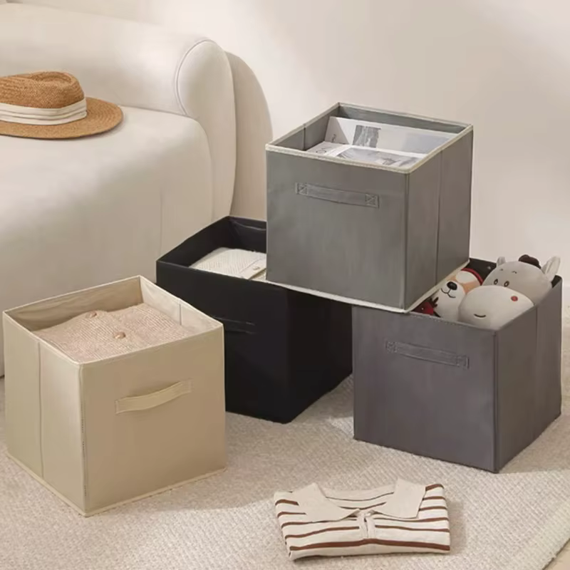 Boîte de rangement Cube Non tissée, pliable, étanche, fournitures pour la maison, garde-robe, gain de place pour jouets d'enfants, vêtements, organisateur de rangement de bureau
