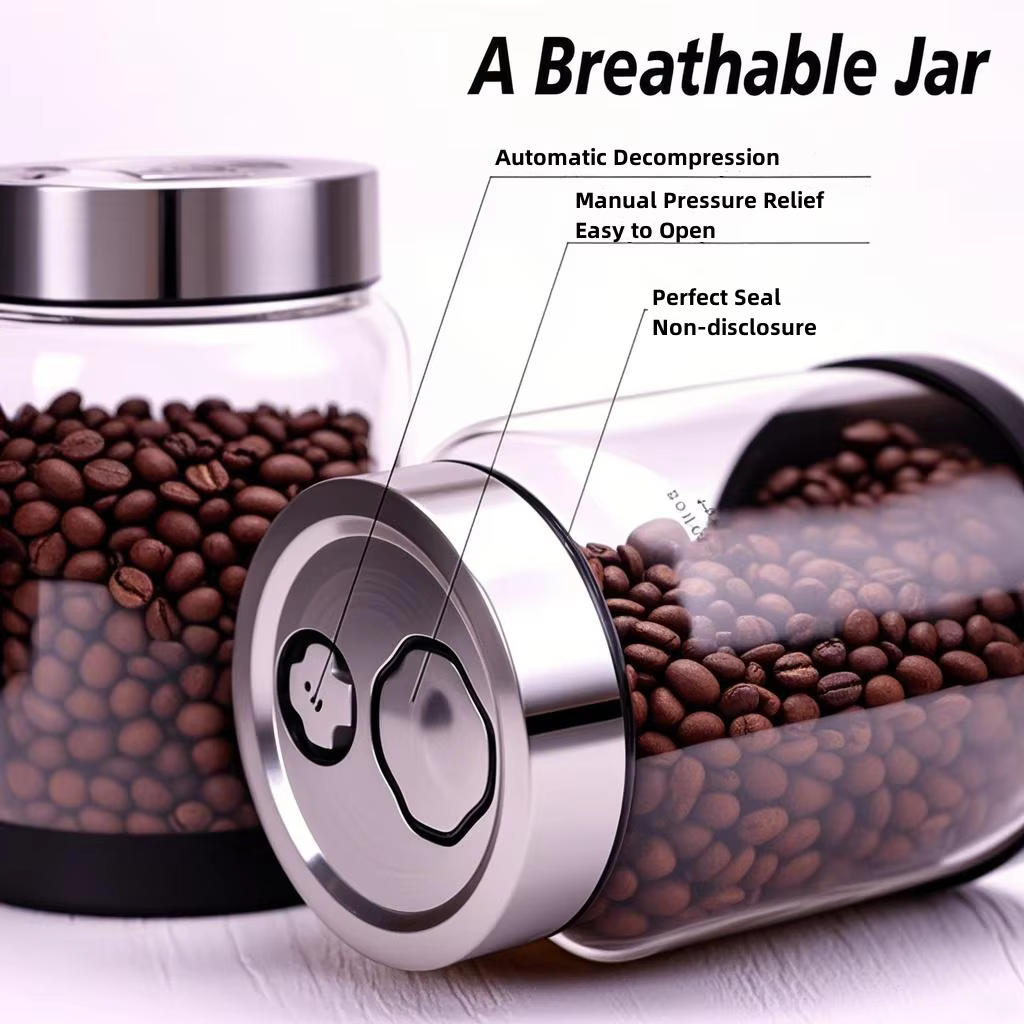 Réservoir hermétique scellé sous vide pour grains de café