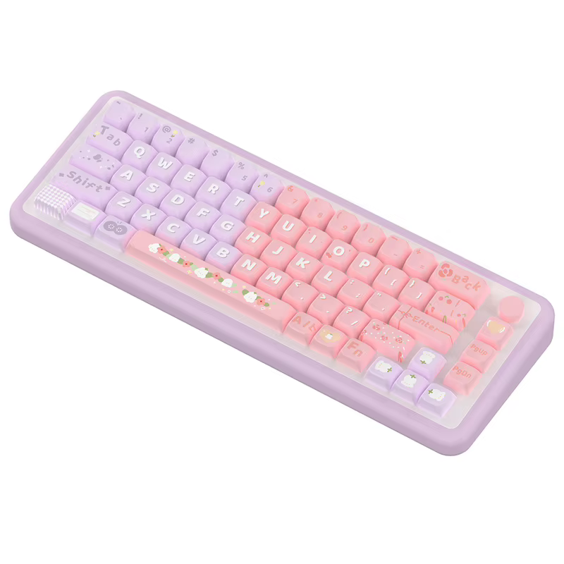 Linglan mignon thème Keycaps 138/158 touches cerise/Mda profil Pbt clavier mécanique Anime dessin