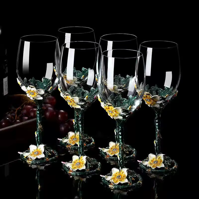 Verre à vin en émail, verre de cristal, tasse à Champagne, verres à vin, tasses Vintage, service de luxe, whisky
