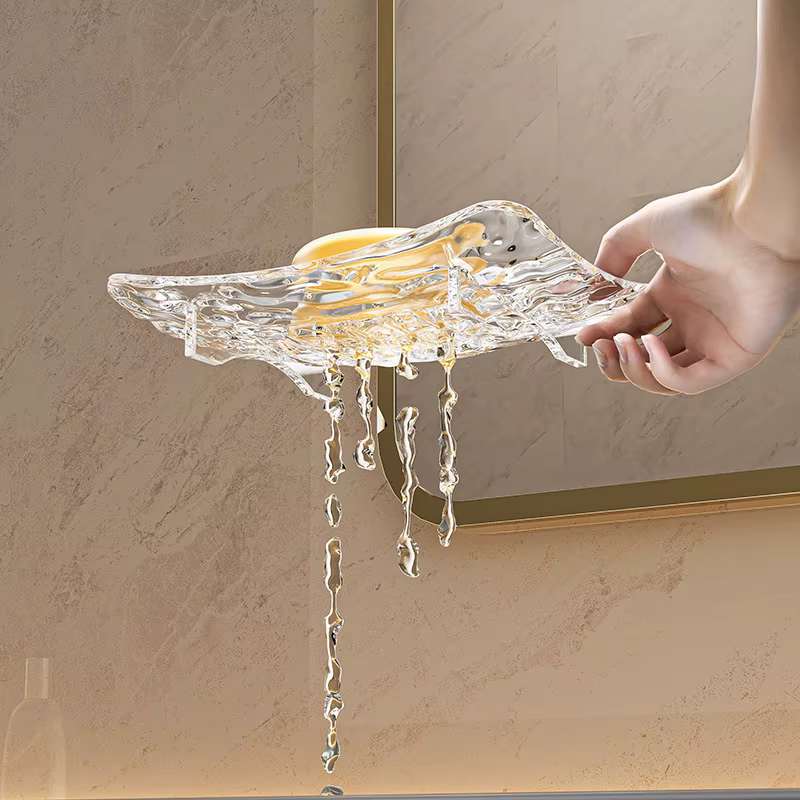 Boîte à savon de luxe légère transparente