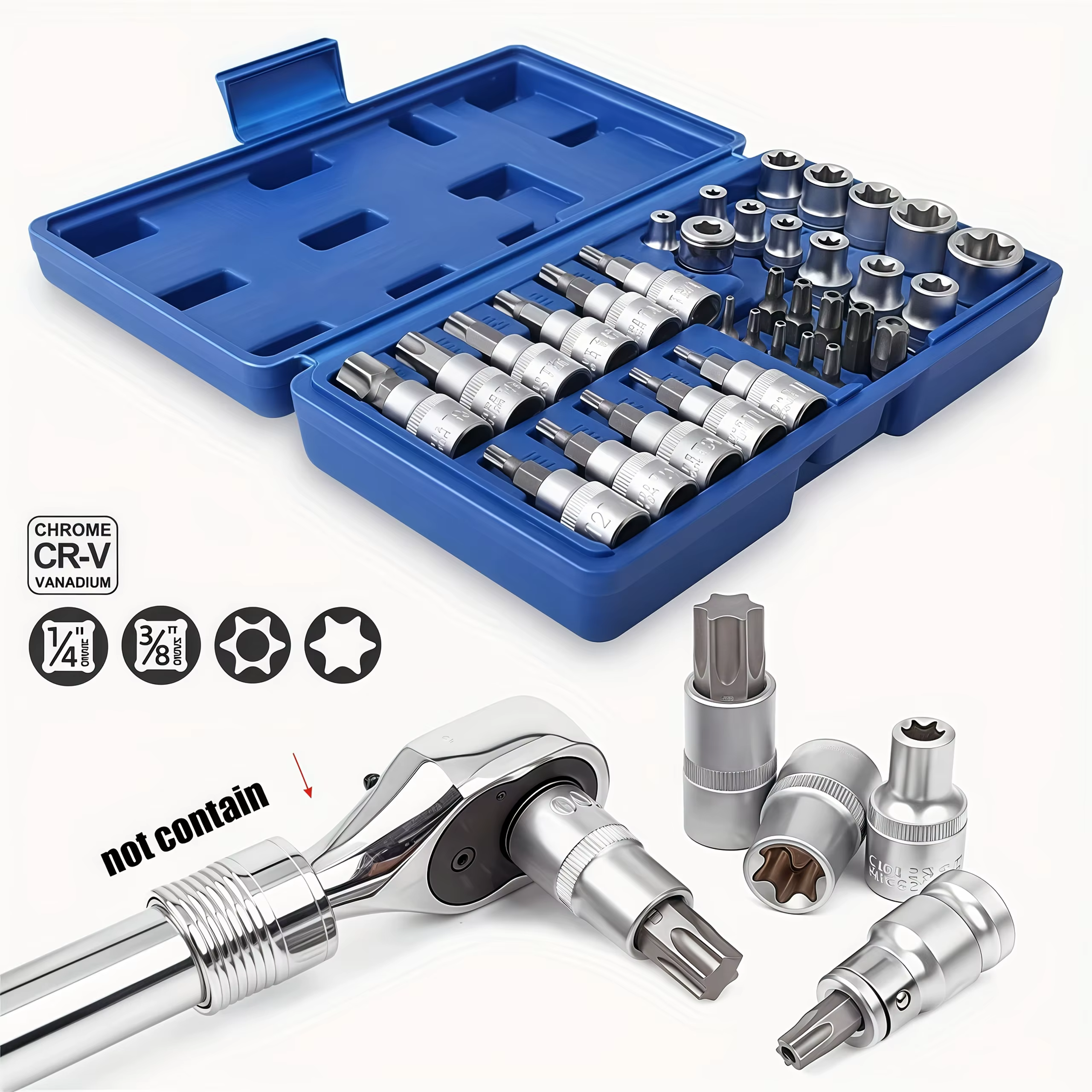 Jeu de 34 embouts Torx et douilles E-Torx