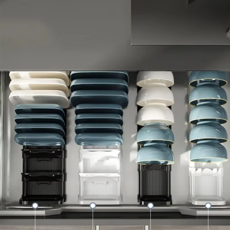 Bols support de rangement à vaisselle boucle réglable armoire de cuisine tiroir