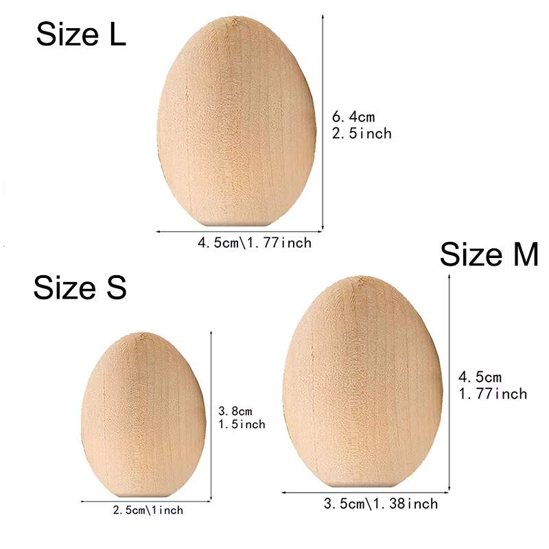Oeufs de pâques en bois