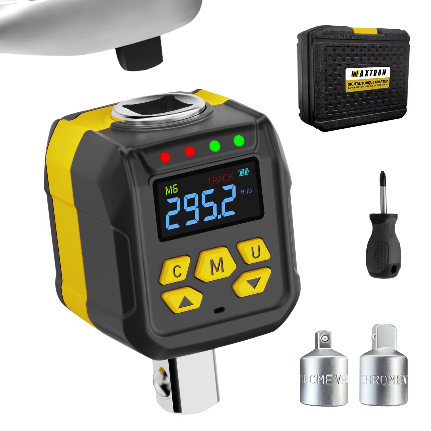 Waxtron adaptateur de couple numérique 1/2 ''1/4'' 3/8 ''entraînement 6-400Nm jeu d'adaptateur de clé dynamométrique ± 2% précision outils de réparation universels