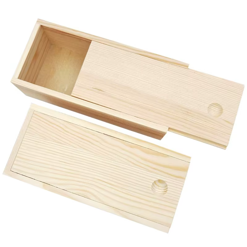 Boîte de rangement coulissante en bois de pin, type tiroir, pour bijoux, cadeaux, souvenirs, organisateur DIY