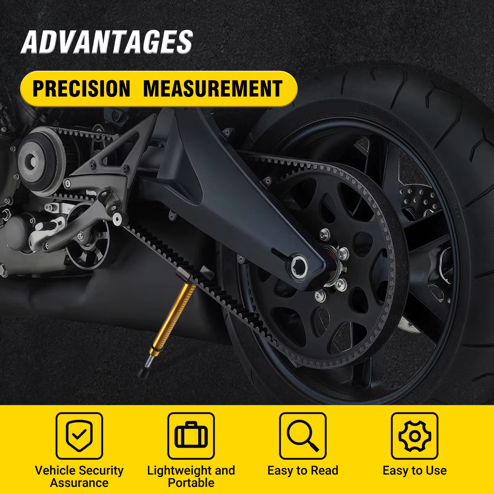 Jauge de Tension de ceinture de moto en métal