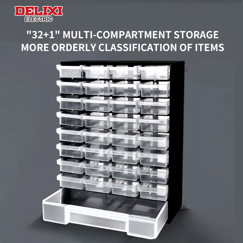 DELIXI ELECTRIC Boîte de rangement d'outils à 33 compartiments