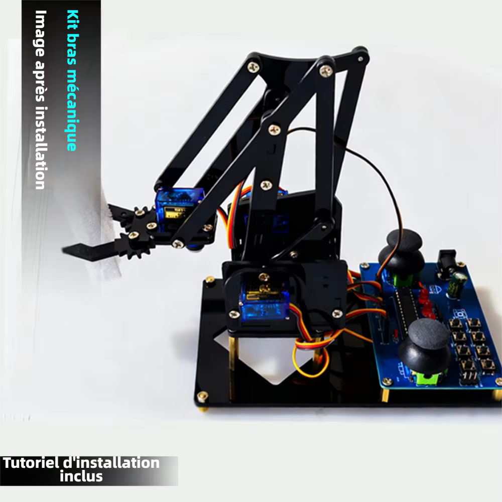 Kit de Construction Bras Robotique Noir DIY - Apprendre Soudure