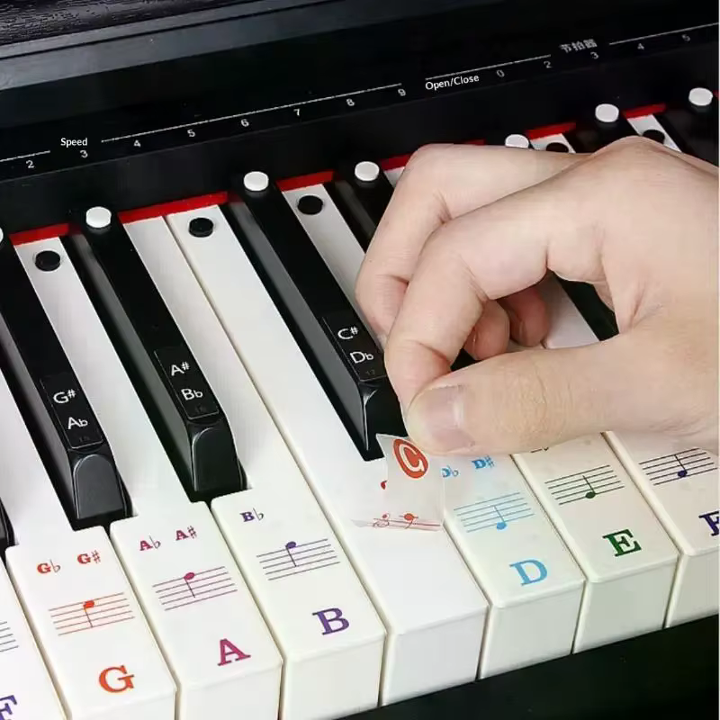1 ensemble d'autocollants de lettres pour piano pour débutants