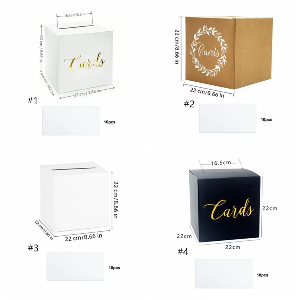Boîtes à Enveloppes Blanches et Noires pour Mariage