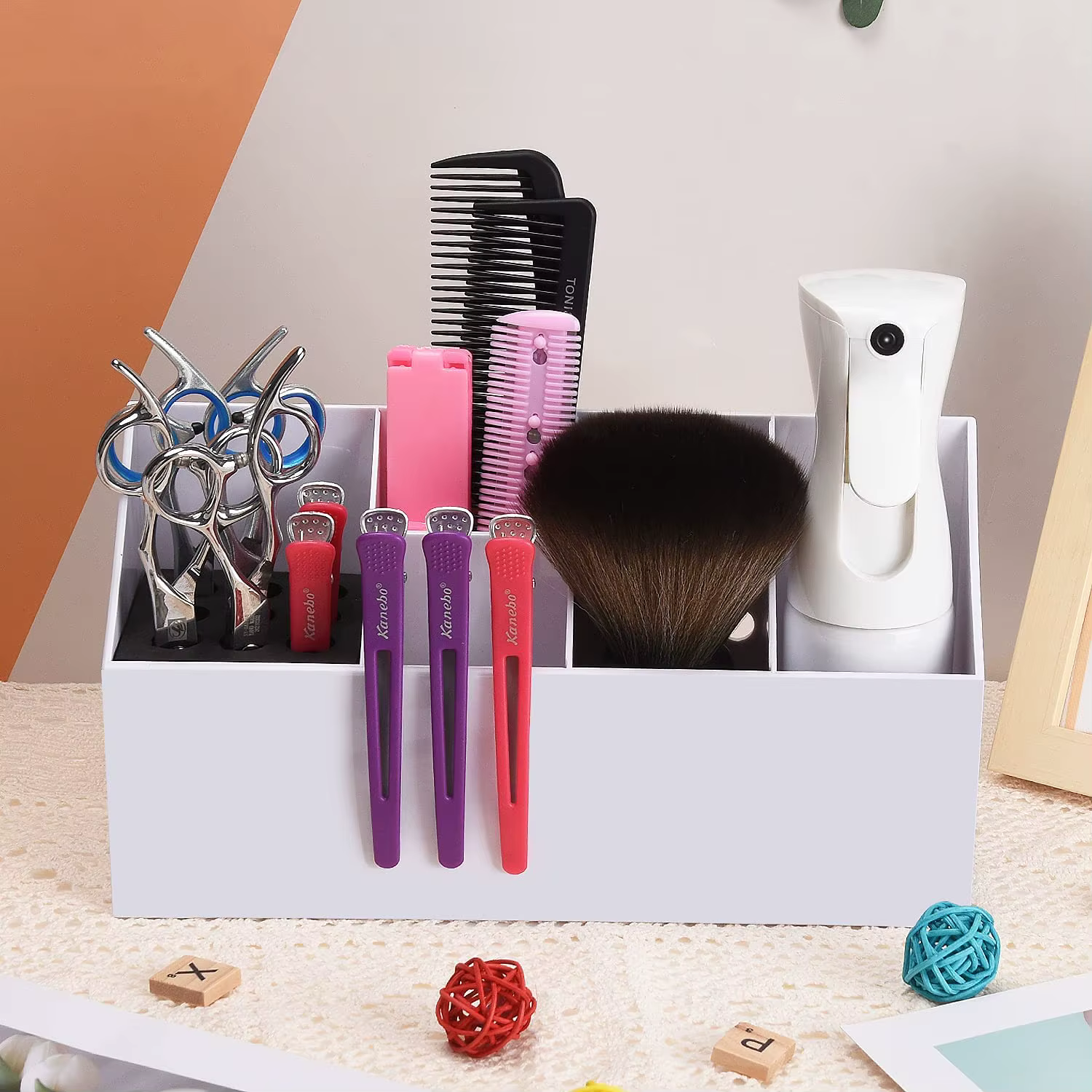 Boîte de rangement d'outils de coupe de cheveux