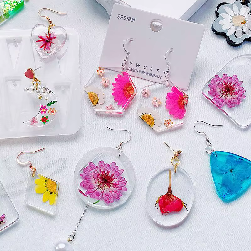 Moule géométrique en silicone pour boucle d'oreille
