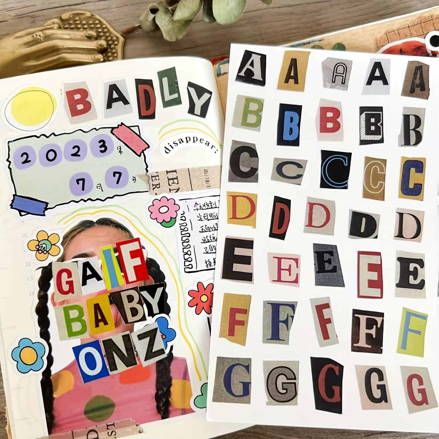 181 autocollants alphabet