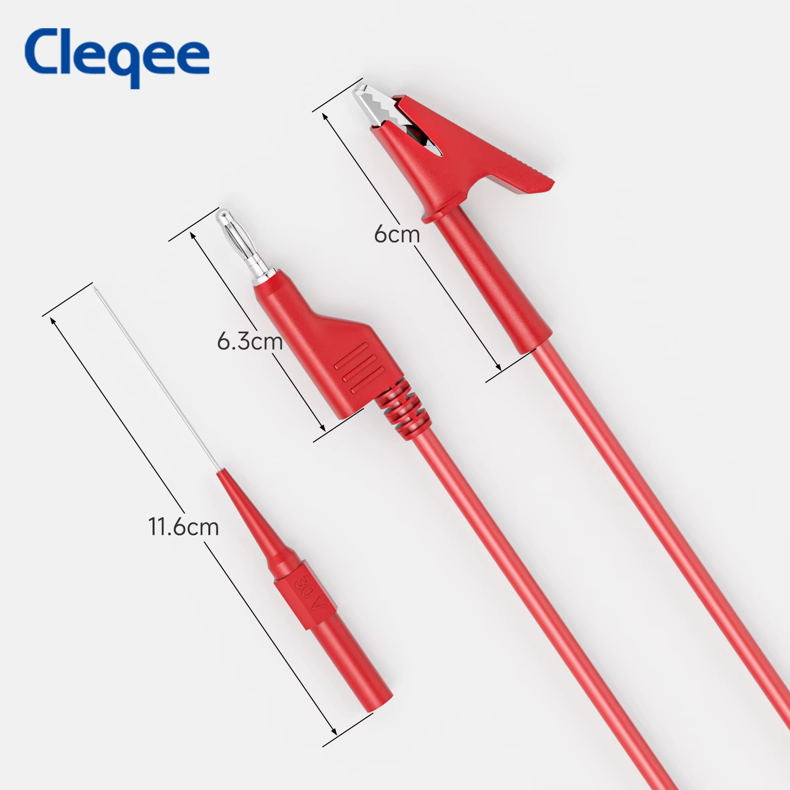 Cleqee CKT008 Kit de fils de Test pinces crocodile câble électrique fiche banane 4mm vers