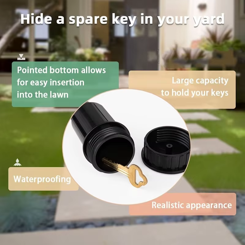 Cache-clé de jardin, porte-clé souterrain en plastique de haute qualité