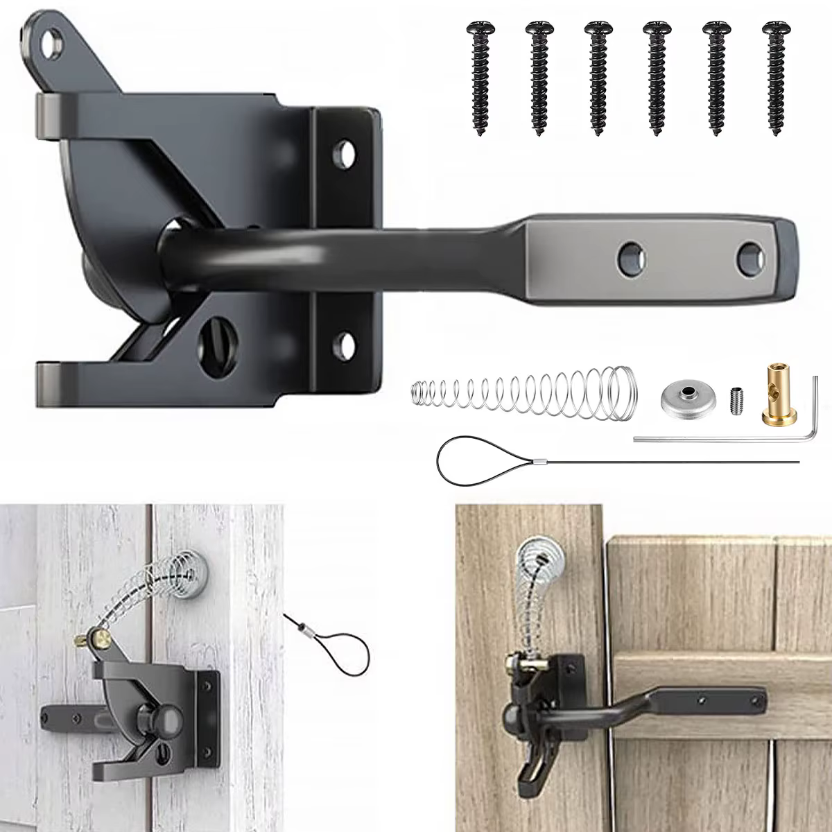 Loquet de porte de clôture monté sur poteau en acier au carbone