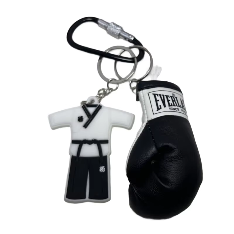 Ensemble de porte-clés gants de boxe tendance en PVC souple