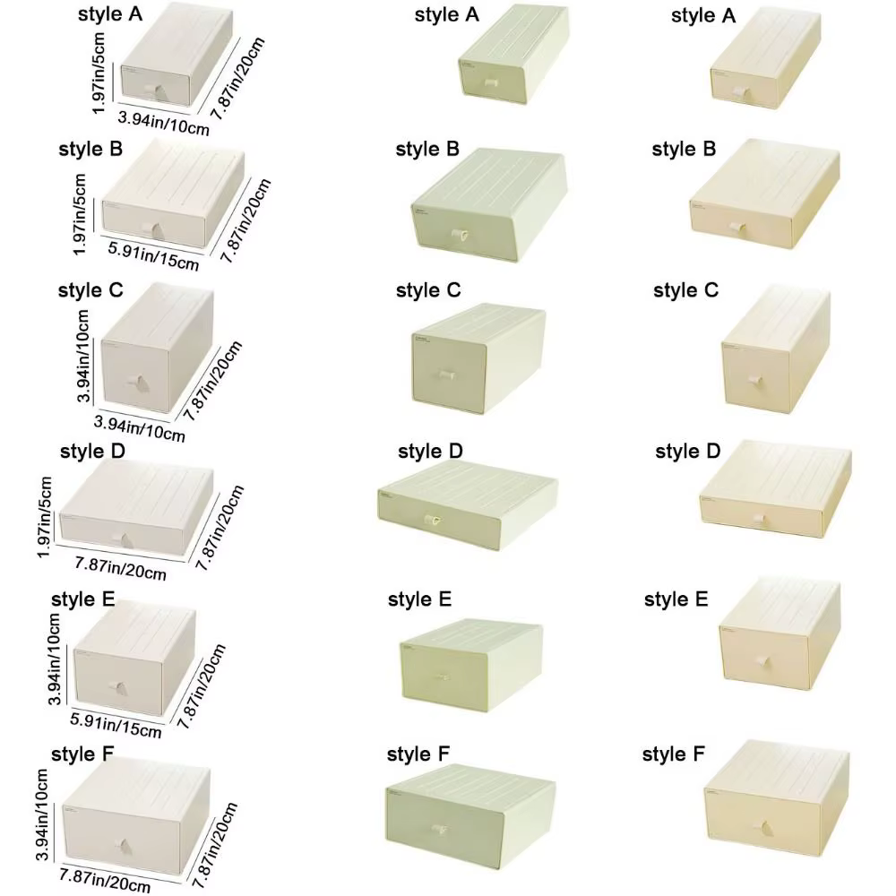 Boîte de rangement à tiroir en plastique