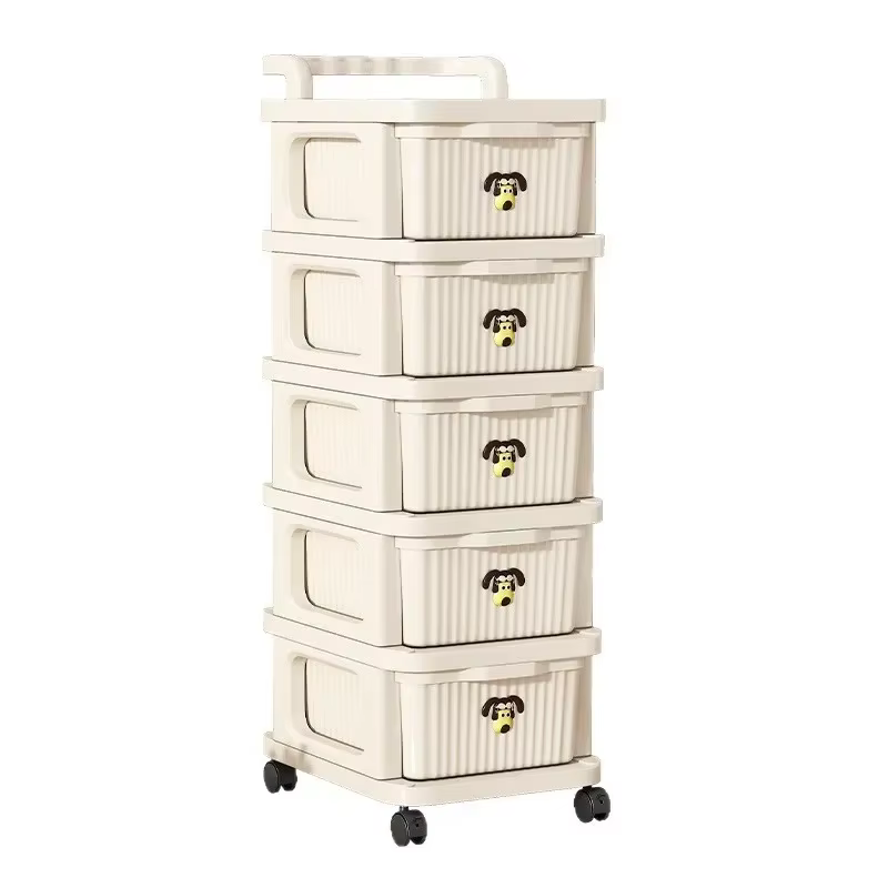 AOLIVIYA Meuble de rangement à tiroirs, petit chariot de rangement, étagère mobile multi-niveaux pour snacks domestiques, jouets de bébé et articles divers