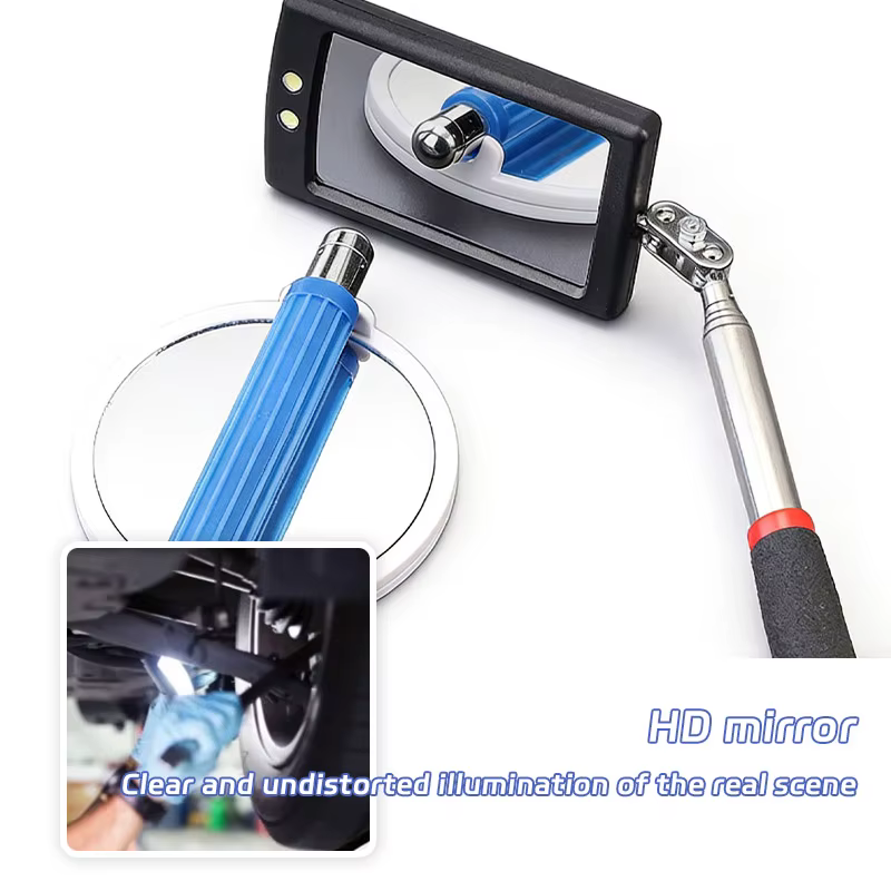 360 ° Miroir d'inspection télescopique avec lumière LED