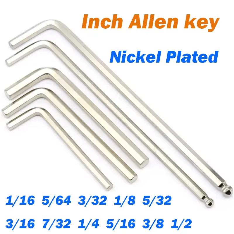 Clé Allen 1/16 5/64 3/32 1/8 5/32 3/16 7/32 1/4 5/16 3/8 1/2 pouces