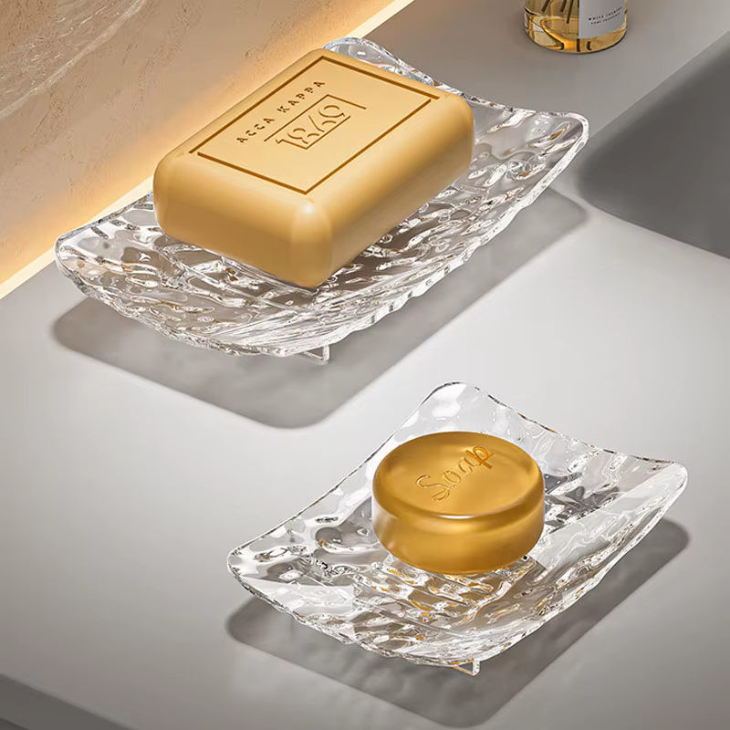 Boîte à savon de luxe légère transparente