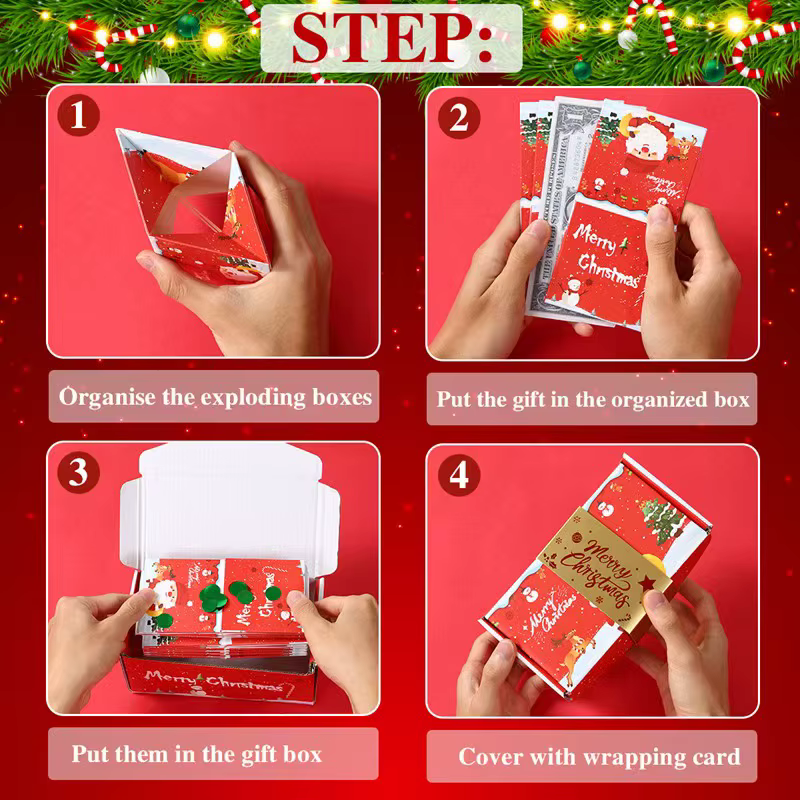 8 coffrets cadeaux surprise rouges