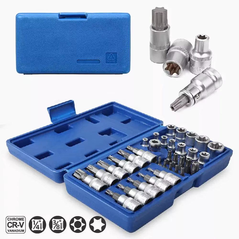 Jeu de douilles Torx et étoile e-torx
