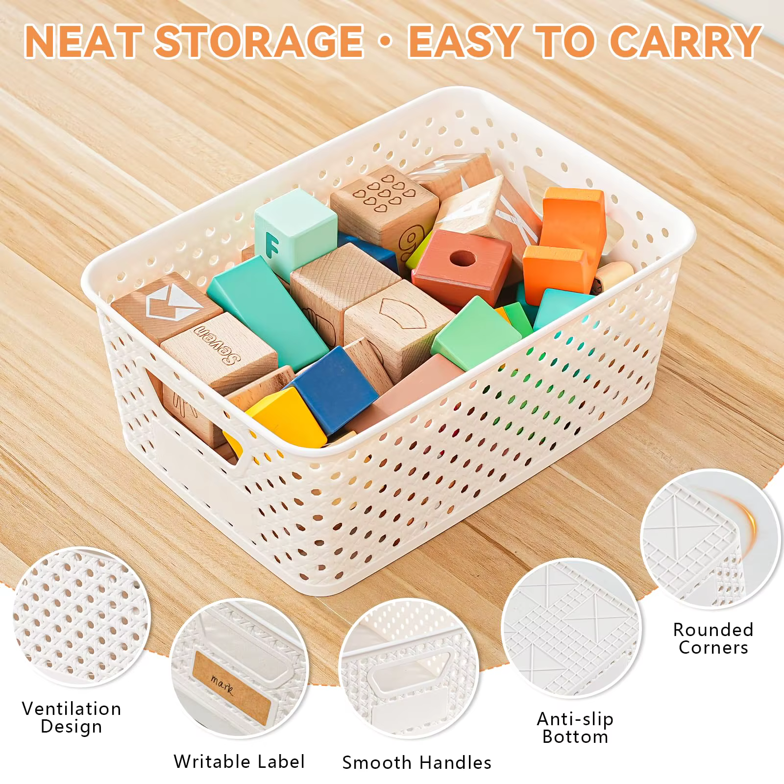 Paniers de rangement en plastique