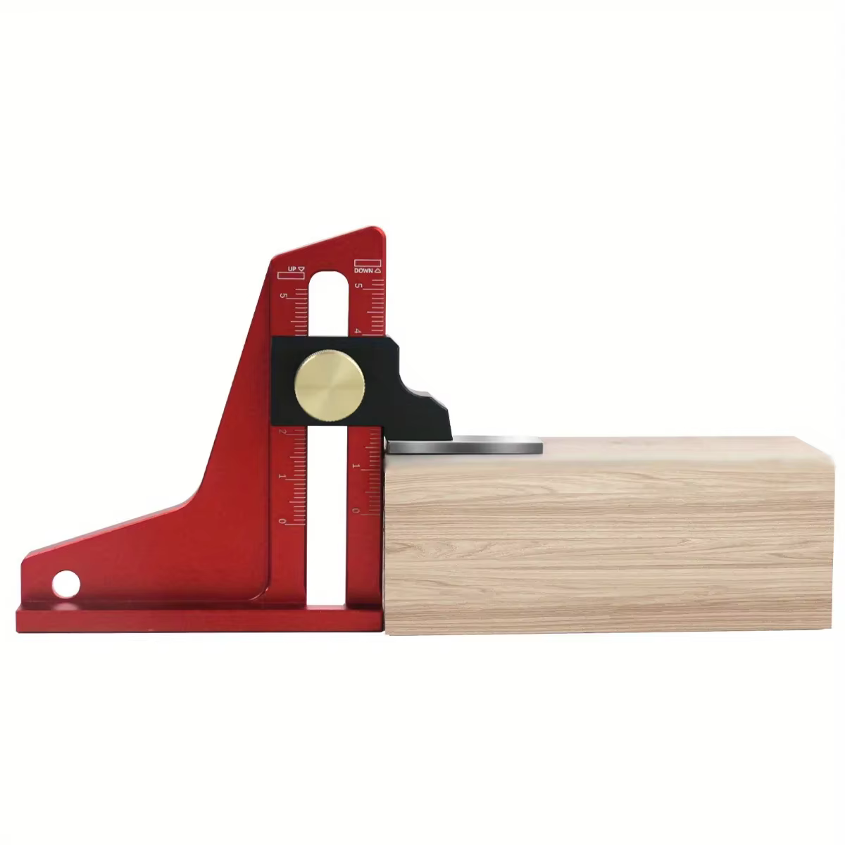 Jauge de profondeur réglable 0-50 mm pour scie à table - Outil de mesure de hauteur en alliage d'aluminium