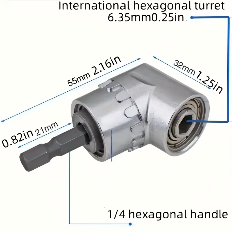 Acier au carbone robuste105 ° Tournevis/entraînement électrique coudé - Angle d'inclinaison réglable(90 ° -105 ° ) -