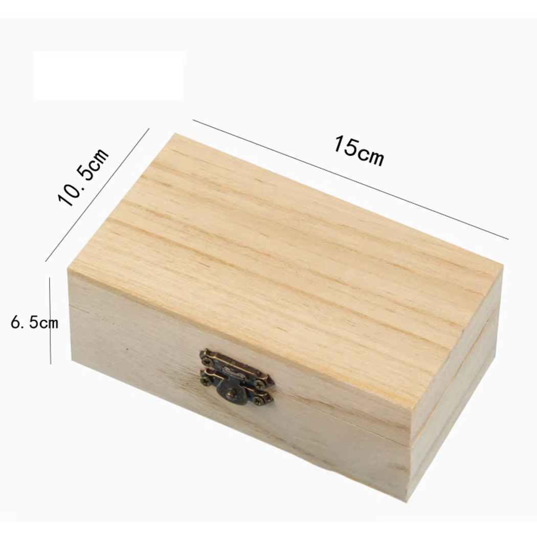 Boîtes de rangement carrées à charnière en bois uni Scotch couleur bûche