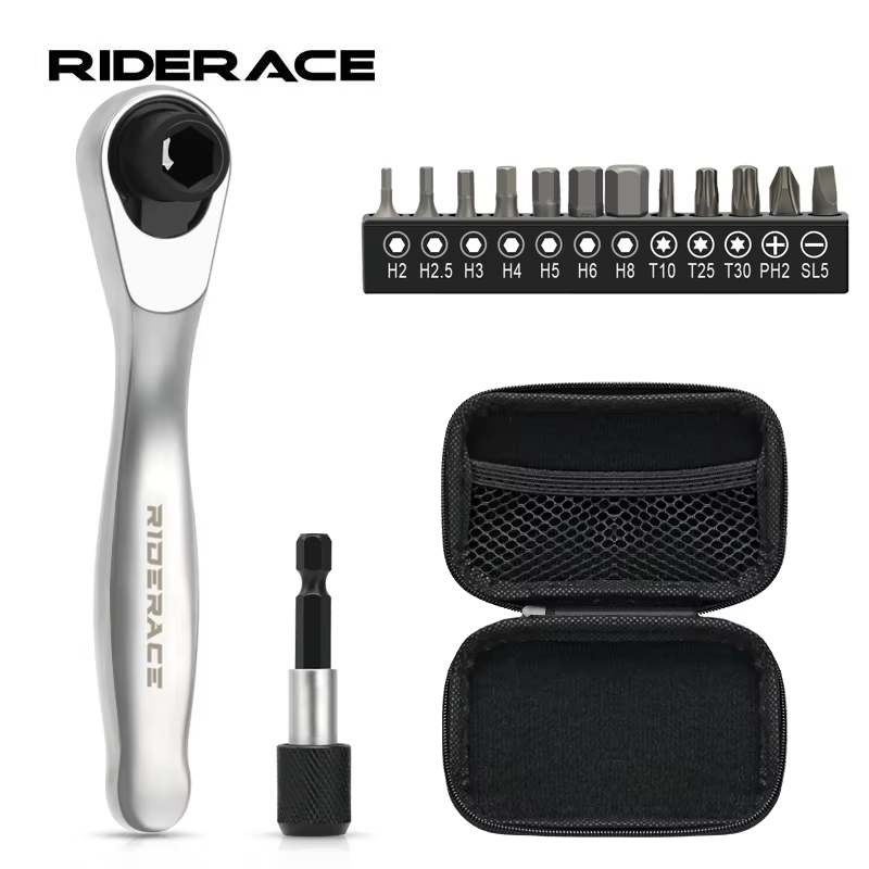 RIDERACE clé Allen de vélo clé à cliquet dynamométrique à une extrémité clé 1/4 pouces jeu de tournevis outils de