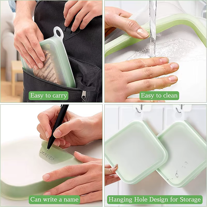 Boîte à Bento à Sandwich en Silicone avec poignée