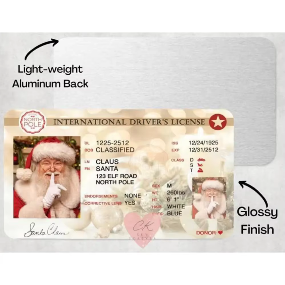 1 ~ 10 cartes Licence volante du père noël
