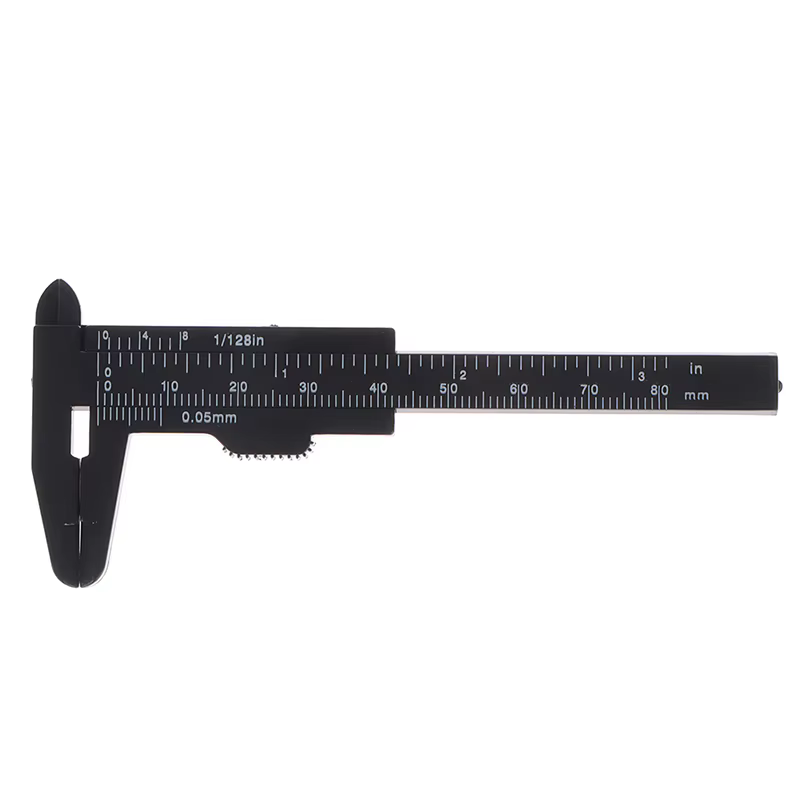 Pied à coulisse portable en plastique à double échelle 80 mm pour la mesure des sourcils